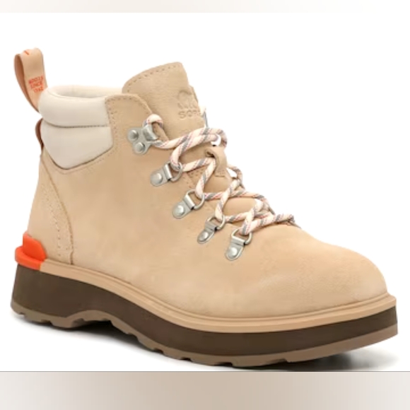 Sorel Hi-Line Hiker Boots Womens Size 5.5 NIB Tan Cream Orange - Picture 2 of 10